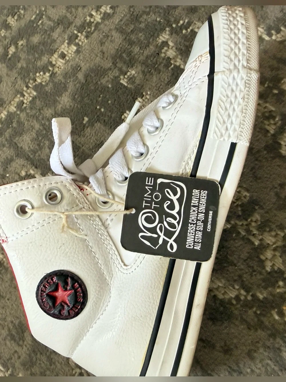 Converse Kids White and Red All Star High-Top Sneakers